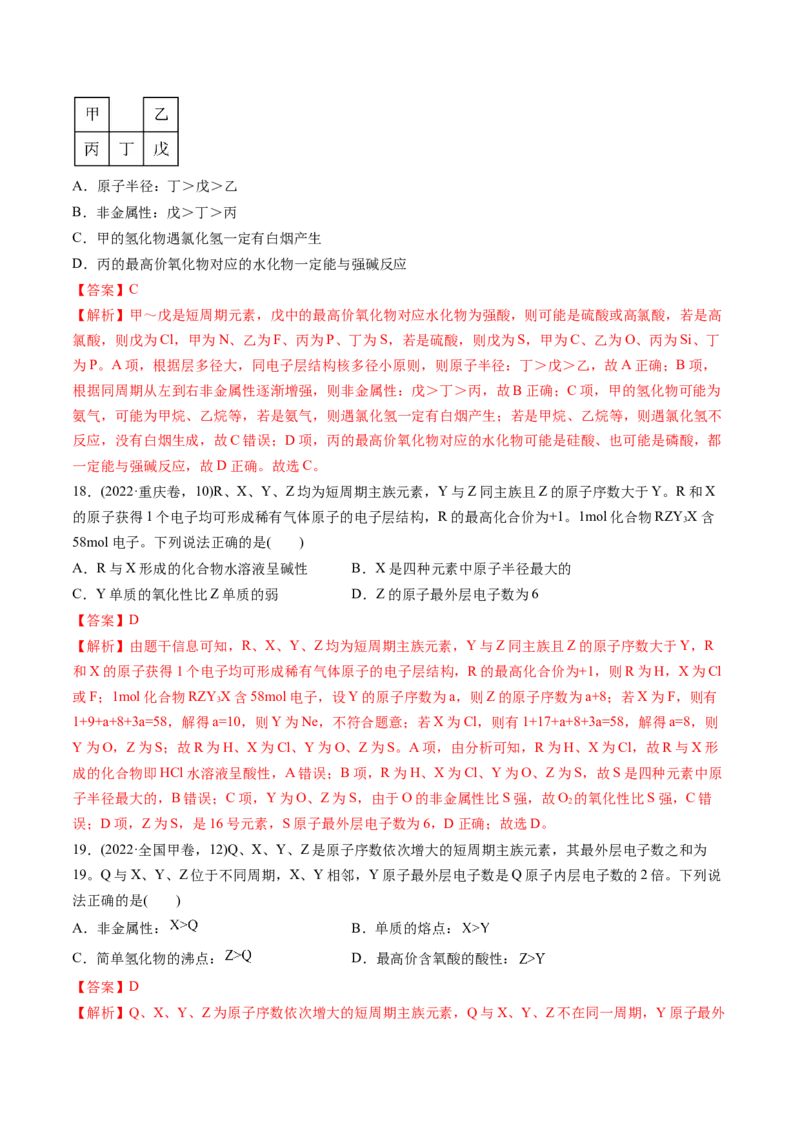 考点17元素周期表元素周期律（核心考点精讲精练）-备战2025年高考化学一轮复习考点帮（新高考通用）（解析版）_05高考化学_2025年新高考资料_一轮复习