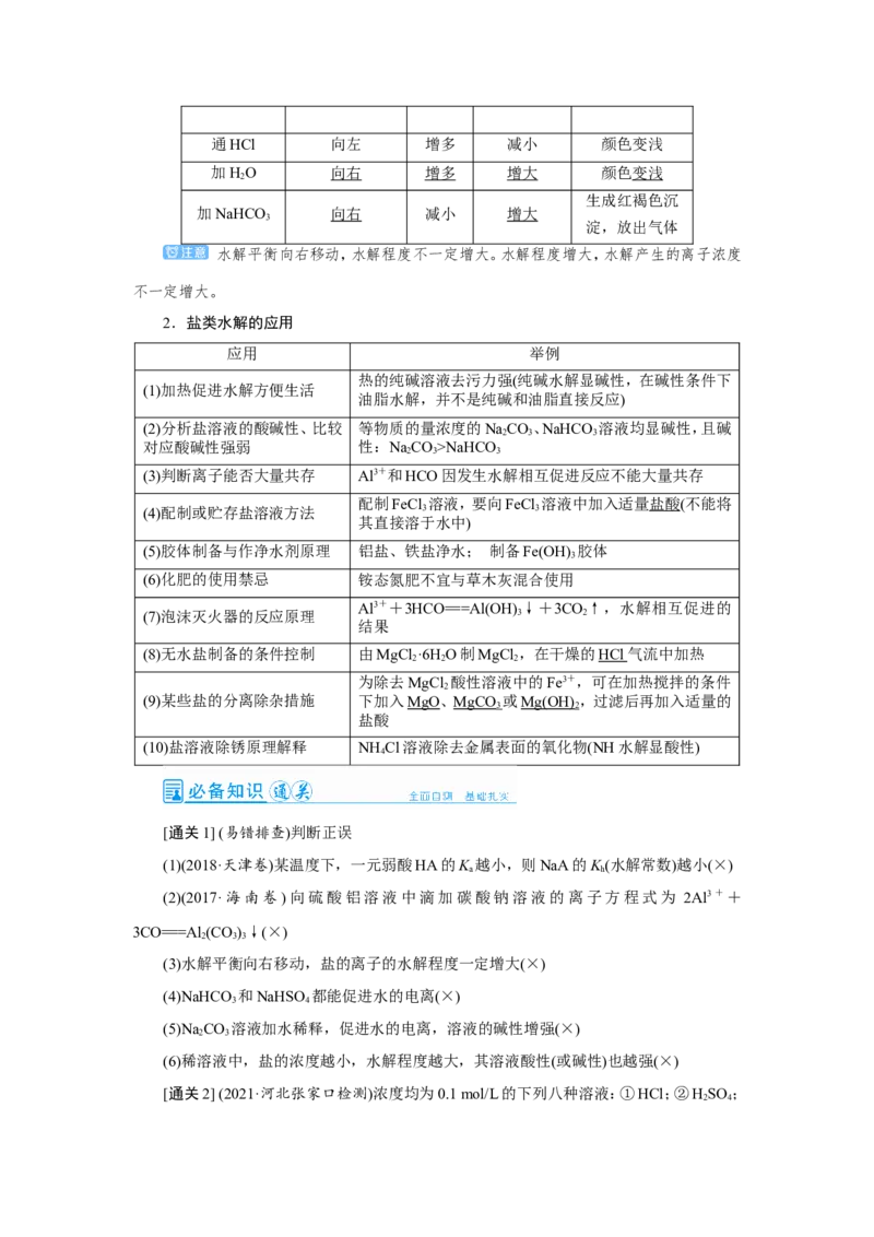 第4讲盐类的水解（教案）_05高考化学_新高考复习资料_2022年新高考资料_2022届一轮复习讲练结合_第八章水溶液中的离子平衡_第4讲盐类的水解