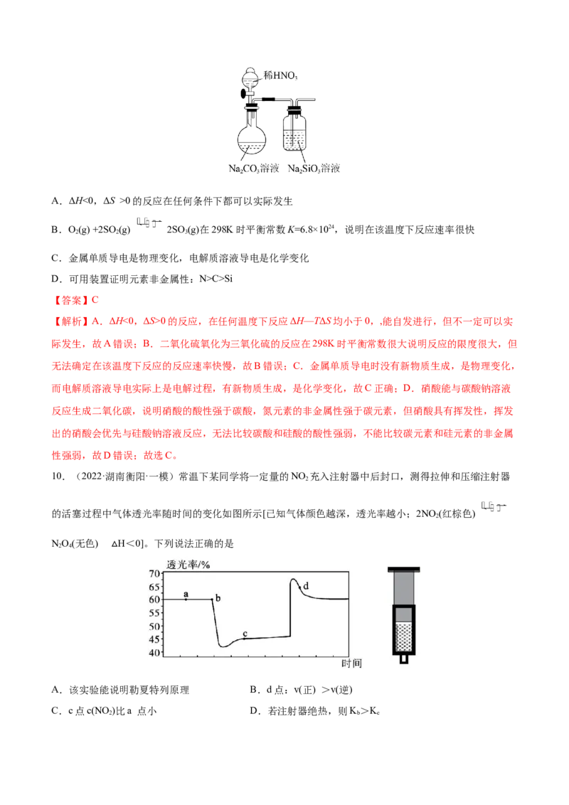 第22讲化学平衡常数及转化率的计算（练）-2023年高考化学一轮复习讲练测（全国通用）（解析版）_05高考化学_通用版（老高考）复习资料_2023年复习资料_一轮复习