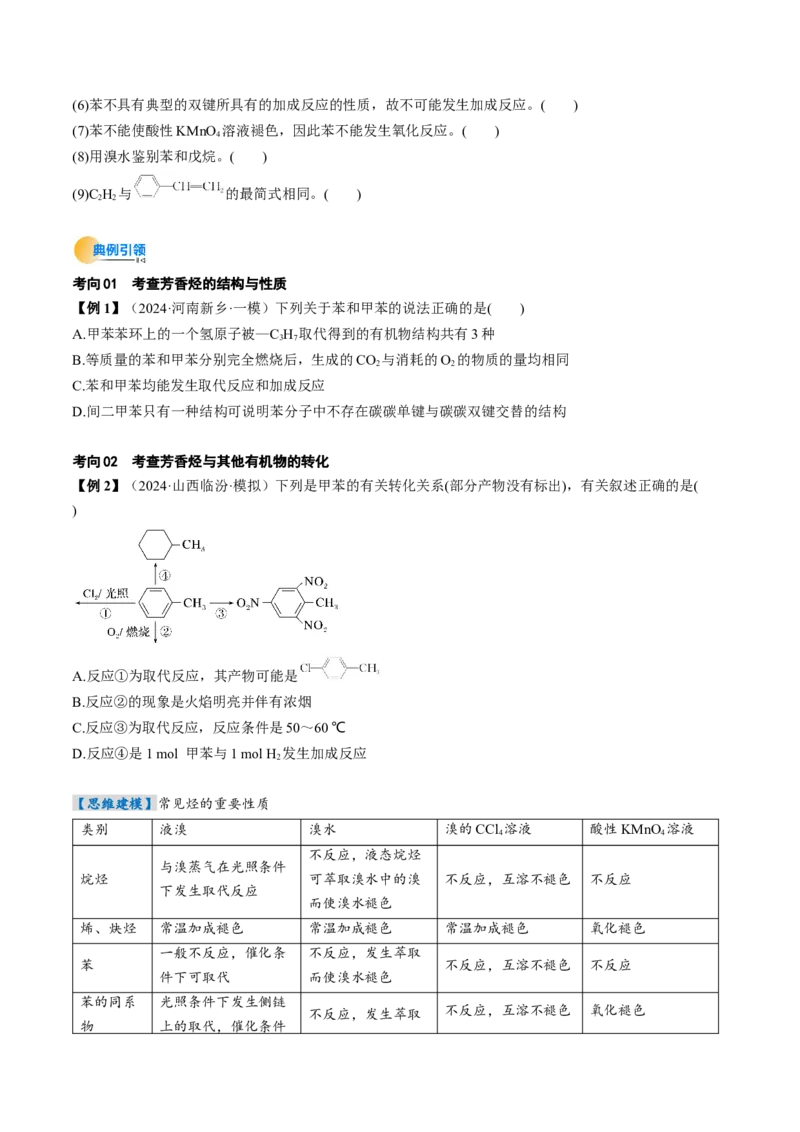 考点35烃（核心考点精讲精练）-备战2025年高考化学一轮复习考点帮（新高考通用）（原卷版）_05高考化学_2025年新高考资料_一轮复习_备战2025年高考化学一轮复习考点帮