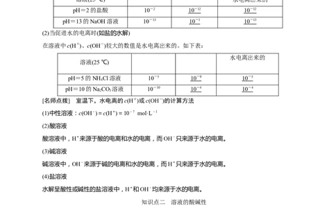 考向26水的电离和溶液的pH-备战2023年高考化学一轮复习考点微专题（新高考地区专用）_05高考化学_新高考复习资料_2023年新高考资料_一轮复习