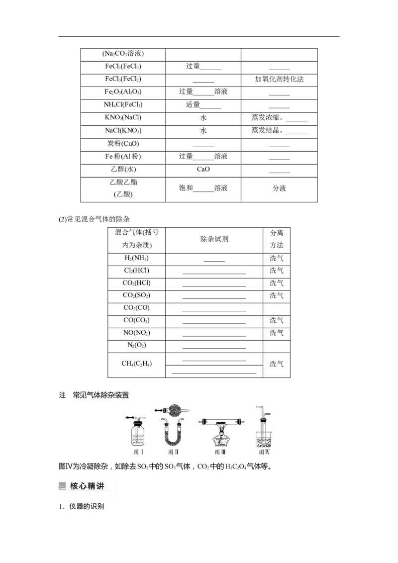 第1部分专题突破专题19　典型实验装置及化学实验基本操作_05高考化学_新高考复习资料_2023年新高考资料_二轮复习_2023年高考化学二轮复习讲义+课件（新高考版）_学生版