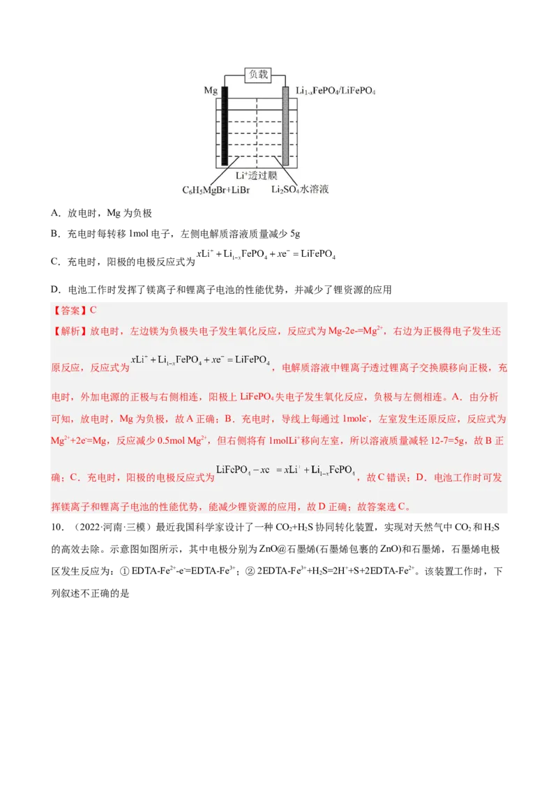 第六章化学反应与能量（测）-2023年高考化学一轮复习讲练测（全国通用）（解析版）_05高考化学_通用版（老高考）复习资料_2023年复习资料_一轮复习