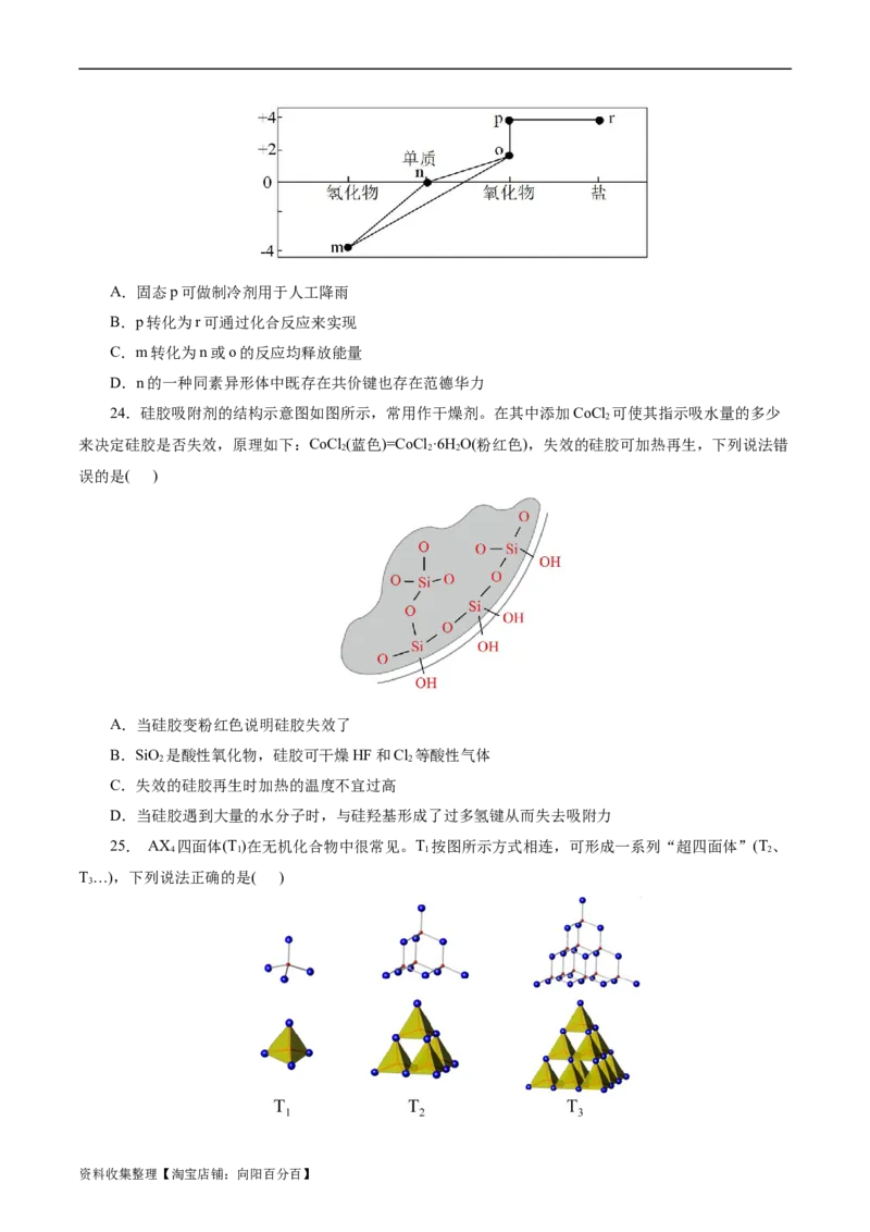 考点12硅及其无机非金属材料(好题冲关)(原卷版)_05高考化学_通用版（老高考）复习资料_2024年复习资料_完备战2024年高考化学一轮复习考点帮（全国通用）