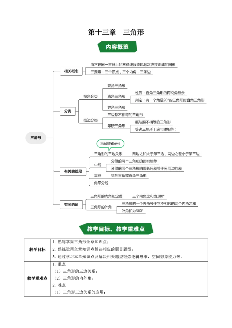 第十三章三角形（高效培优讲义）（教师版）_初中数学_八年级数学上册（人教版）_同步讲义-U18_2026版