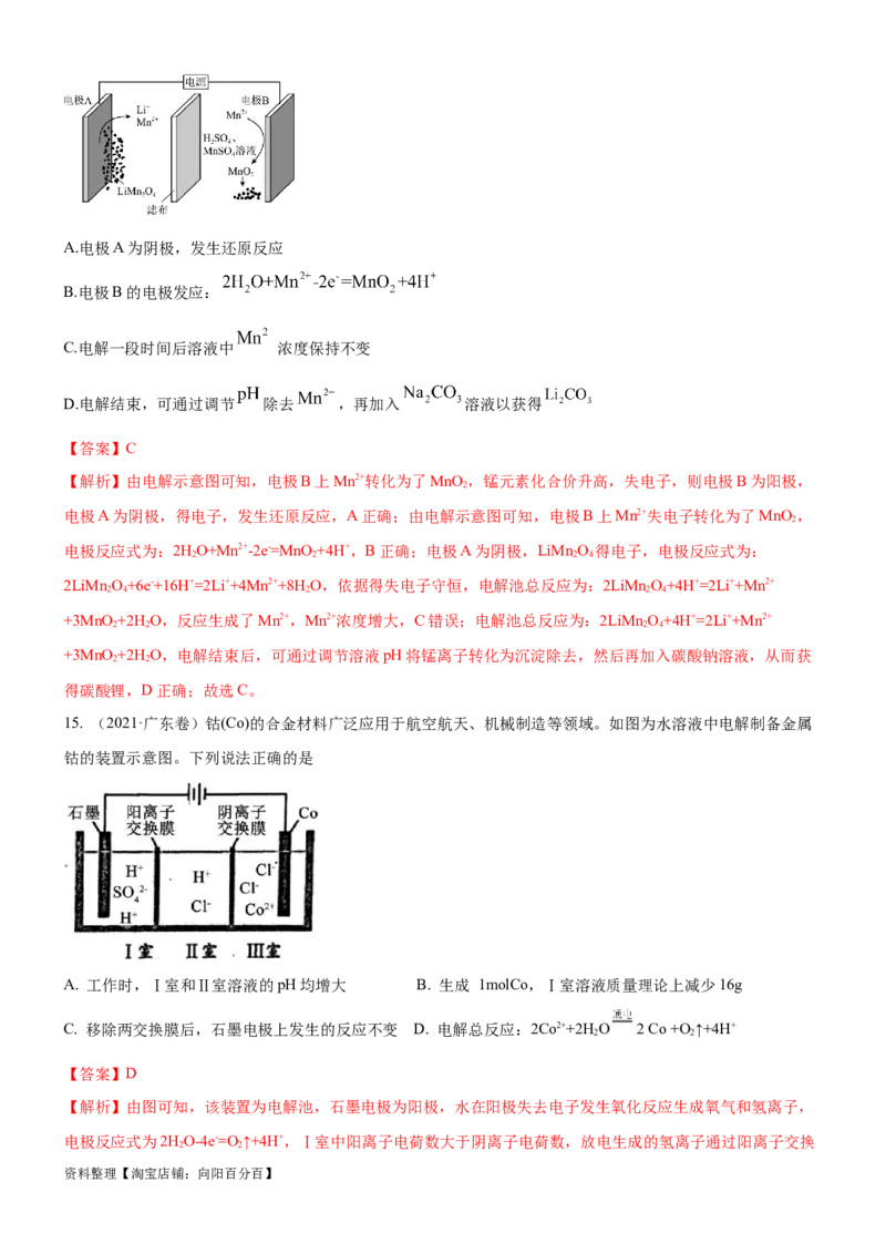 考点3电解池金属的腐蚀与防护（核心考点精讲精练）-备战2024年高考化学一轮复习考点帮（新高考专用）（教师版）_05高考化学_新高考复习资料_2024年新高考资料_一轮复习资料