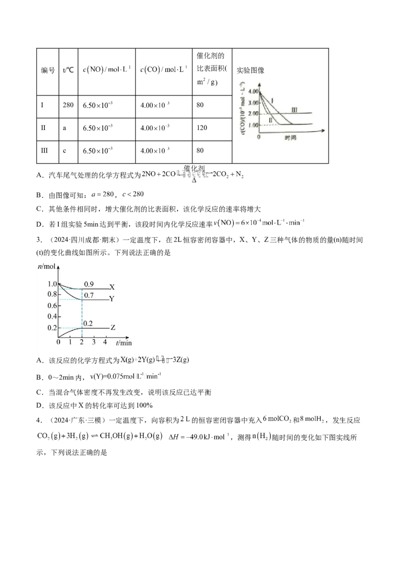 考点25化学反应速率及其影响因素（核心考点精讲精练）-备战2025年高考化学一轮复习考点帮（新高考通用）（原卷版）_05高考化学_2025年新高考资料_一轮复习