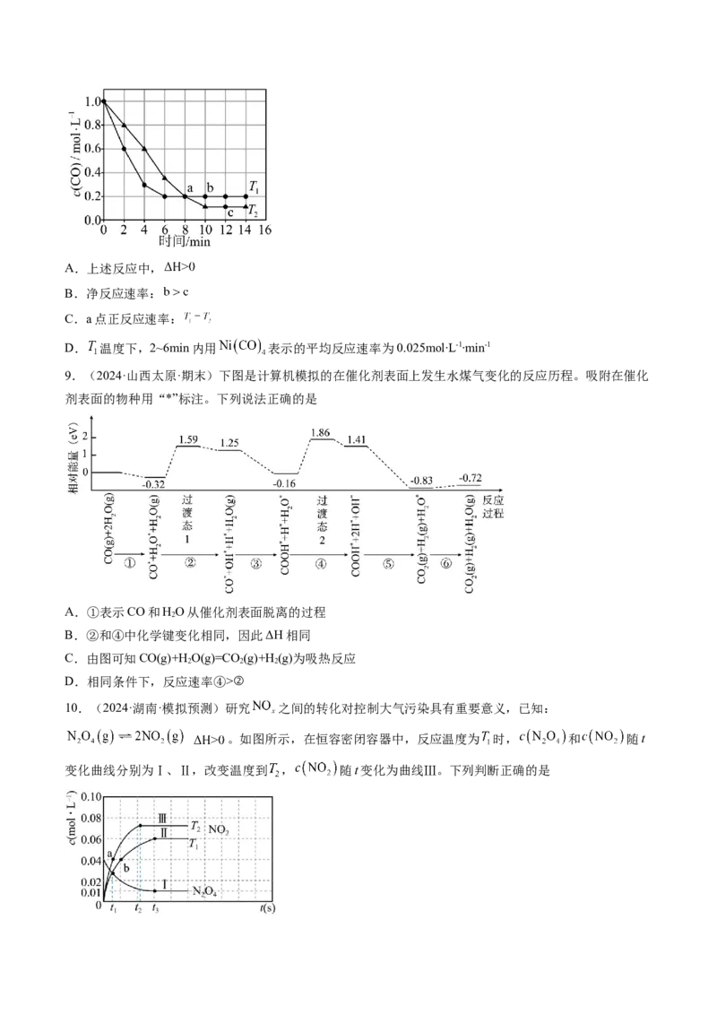 考点25化学反应速率及其影响因素（核心考点精讲精练）-备战2025年高考化学一轮复习考点帮（新高考通用）（原卷版）_05高考化学_2025年新高考资料_一轮复习