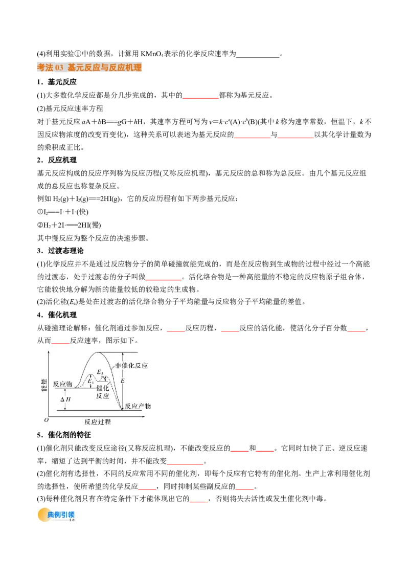 考点25化学反应速率及其影响因素（核心考点精讲精练）-备战2025年高考化学一轮复习考点帮（新高考通用）（原卷版）_05高考化学_2025年新高考资料_一轮复习