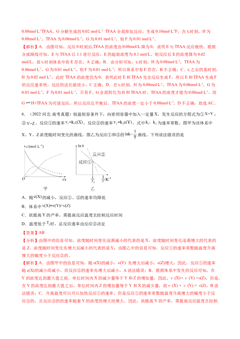 第27讲化学反应速率、平衡图像（练习）（解析版）_05高考化学_2024年新高考资料_1.2024一轮复习_2024年高考化学一轮复习讲练测（新教材新高考）_第27讲化学反应速率、平衡图像（练习）