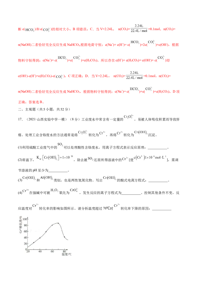第八章水溶液中的离子平衡（测）-2023年高考化学一轮复习讲练测（全国通用）（解析版）_05高考化学_通用版（老高考）复习资料_2023年复习资料_一轮复习