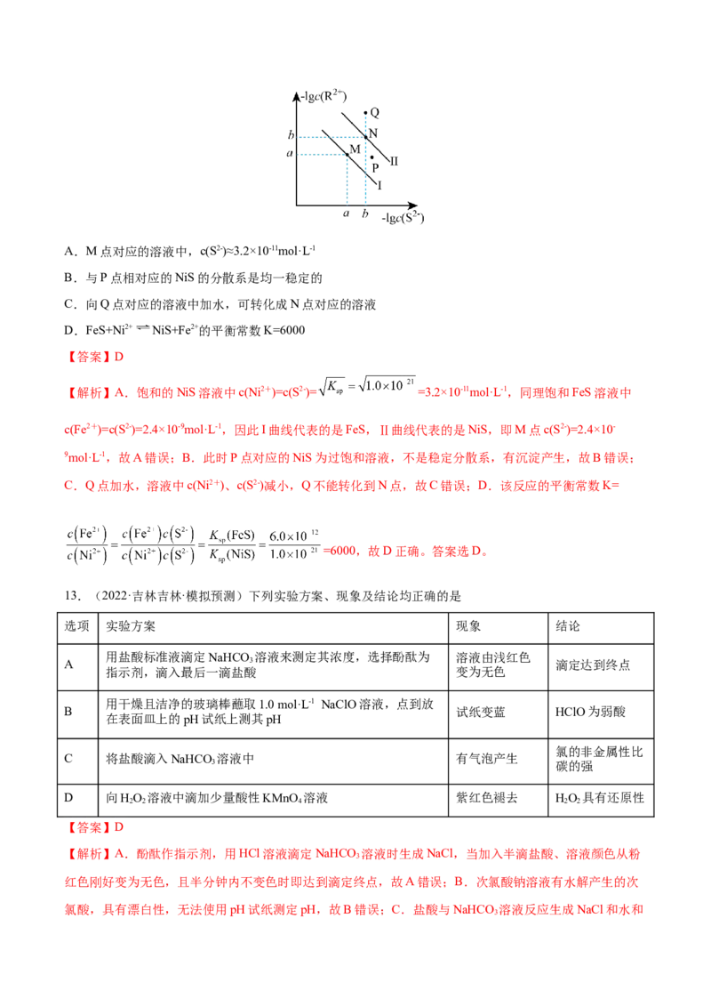 第八章水溶液中的离子平衡（测）-2023年高考化学一轮复习讲练测（全国通用）（解析版）_05高考化学_通用版（老高考）复习资料_2023年复习资料_一轮复习