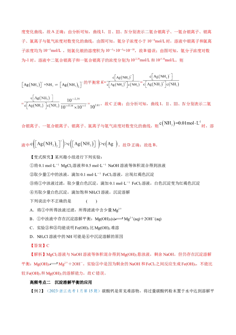 第24讲沉淀溶解平衡（讲）-2024年高考化学大一轮复习精讲精练+专题讲座（解析版）_05高考化学_2024年新高考资料_1.2024一轮复习_2024年高考化学大一轮复习精讲精练+专题讲座