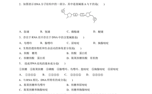 第58练核酸-2023年高考化学一轮复习小题多维练（原卷版）_05高考化学_新高考复习资料_2023年新高考资料_一轮复习_2023年新高考化学一轮复习小题多维练