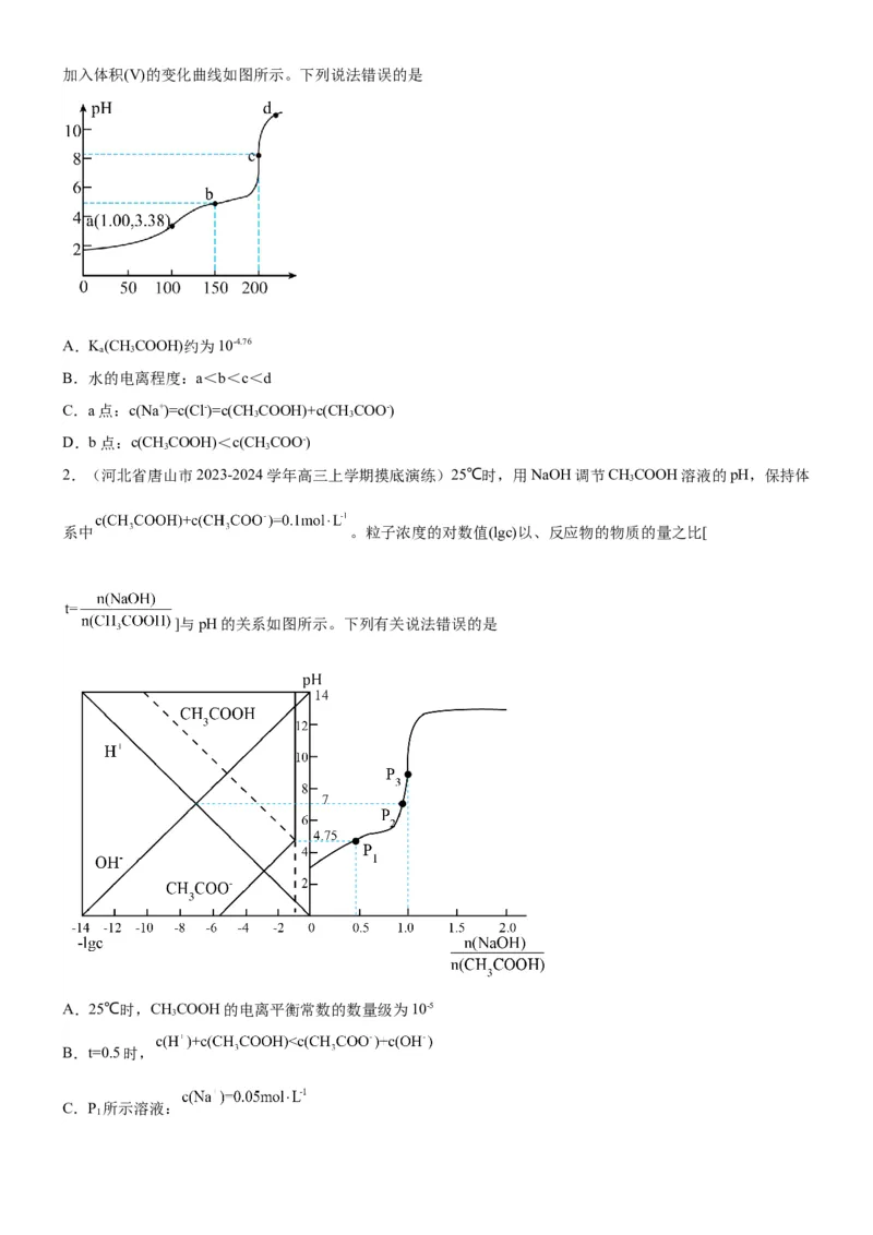 考点3盐类水解（核心考点精讲精练（原卷版）_05高考化学_新高考复习资料_2024年新高考资料_一轮复习资料_完备战2024年高考化学一轮复习考点帮（新高考专用）