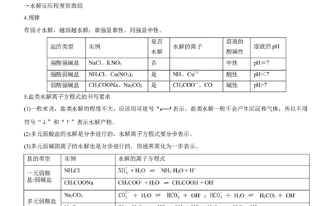 考点3盐类水解（核心考点精讲精练（原卷版）_05高考化学_新高考复习资料_2024年新高考资料_一轮复习资料_完备战2024年高考化学一轮复习考点帮（新高考专用）