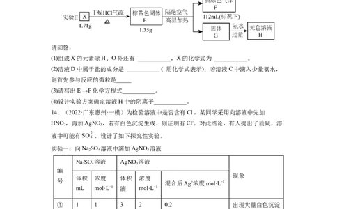 第06讲离子共存、离子的检验与推断（练习）（原卷版）_05高考化学_新高考复习资料_2024年新高考资料_一轮复习资料_完2024年高考化学一轮复习讲练测(课件+讲义+练习)（新高考）