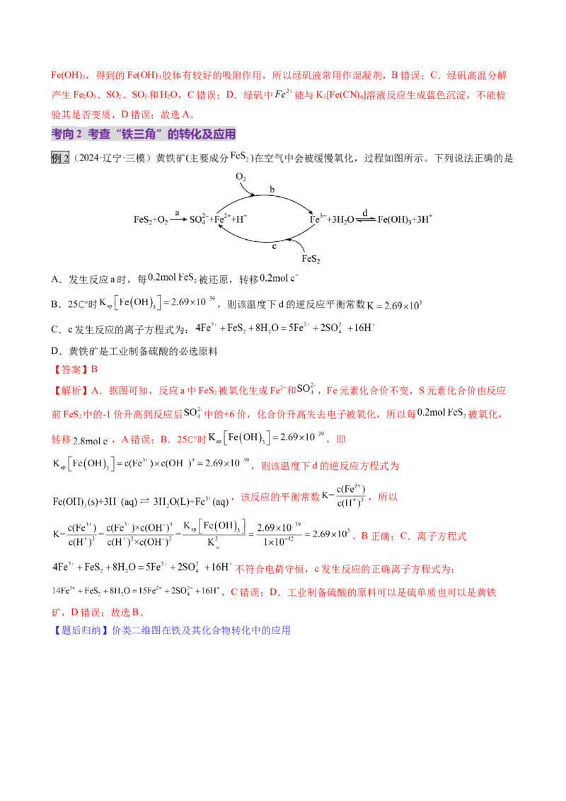 第02讲铁及其重要化合物（讲义）（解析版）_05高考化学_2025年新高考资料_一轮复习_2025年高考化学一轮复习讲练测（新教材新高考）_第三章金属及其化合物