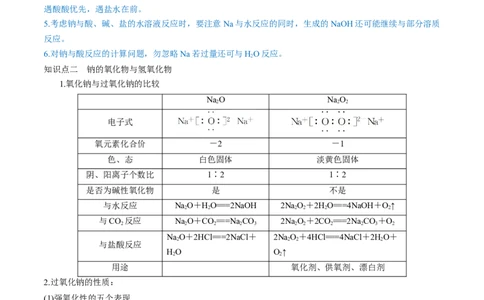 第07讲钠及其重要化合物（讲）-2023年高考化学一轮复习讲练测（全国通用）（原卷版）_05高考化学_通用版（老高考）复习资料_2023年复习资料_一轮复习