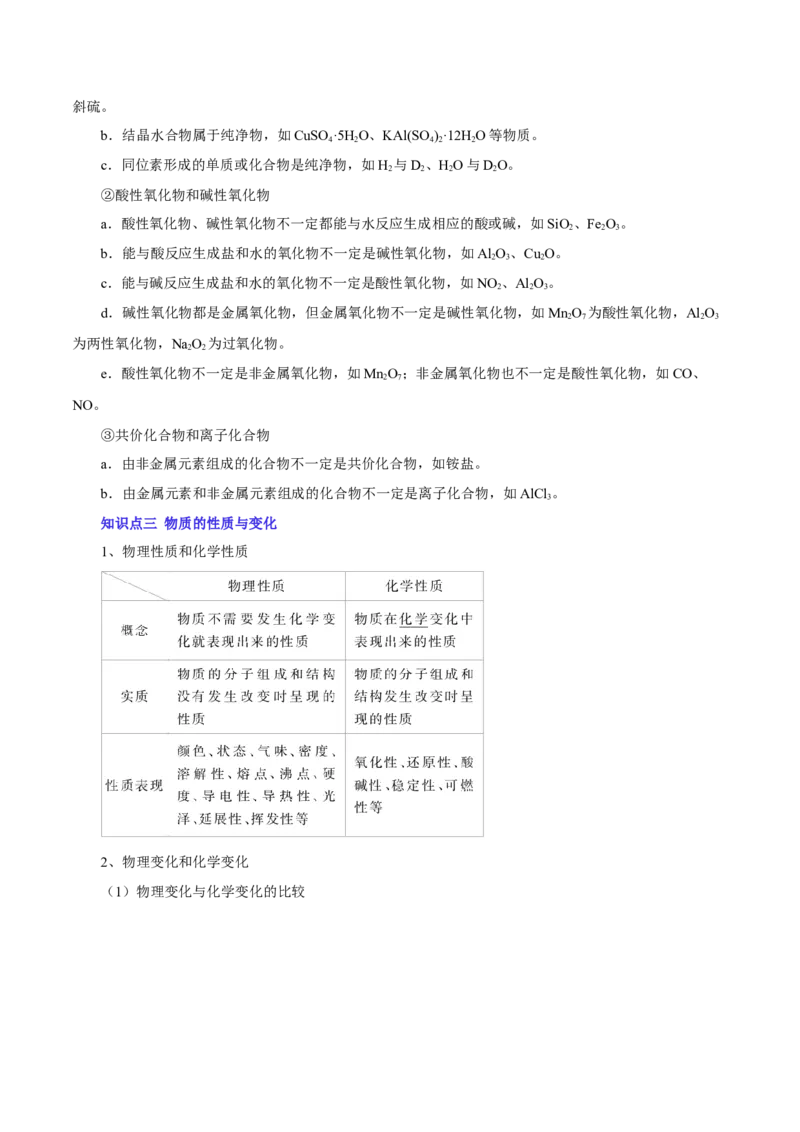 第01讲物质的分类及转化（讲）-2023年高考化学一轮复习讲练测（原卷版）_05高考化学_新高考复习资料_2023年新高考资料_一轮复习_2023年高考化学一轮复习讲练测（新教材新高考）