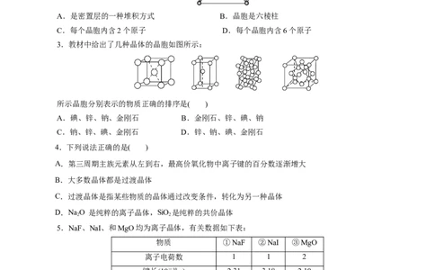 第44练金属晶体与离子晶体-2023年高考化学一轮复习小题多维练（原卷版）_05高考化学_新高考复习资料_2023年新高考资料_一轮复习_2023年新高考化学一轮复习小题多维练