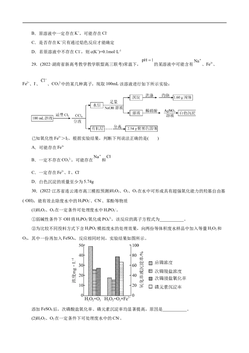 考点4离子反应（原卷版）_05高考化学_通用版（老高考）复习资料_2023年复习资料_一轮复习_备战2023年高考化学一轮复习考点帮（全国通用）