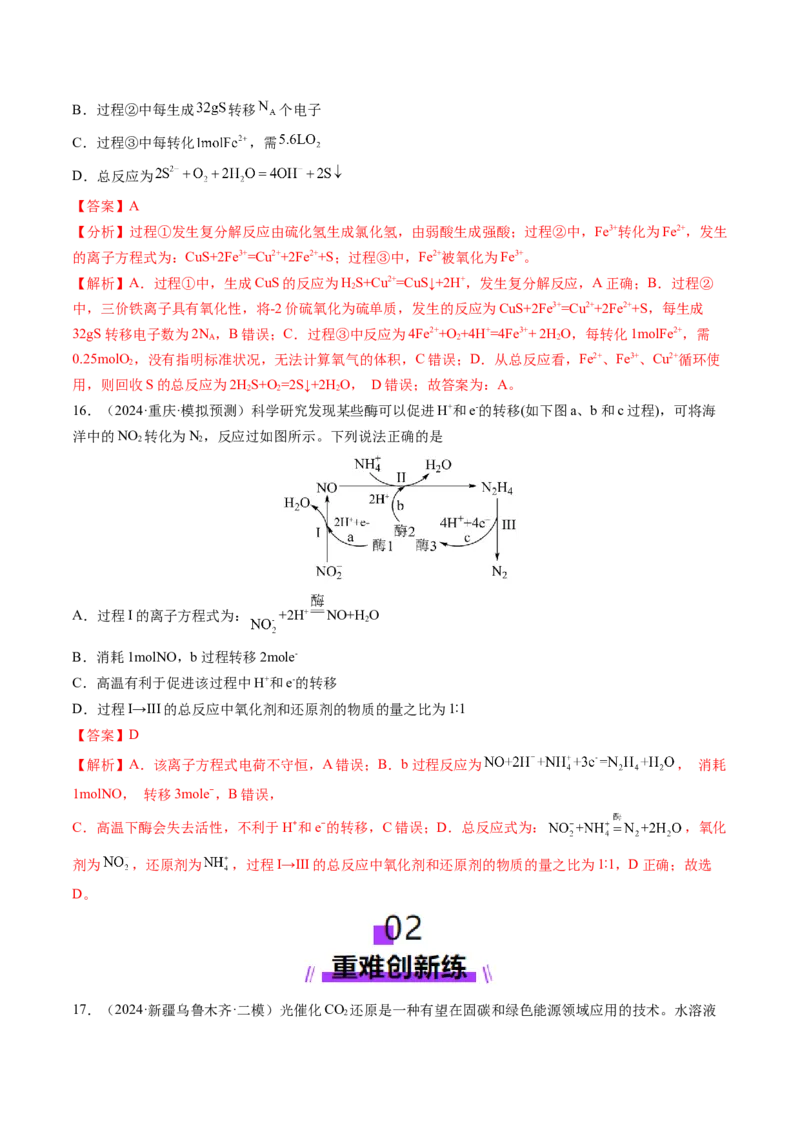 第05讲氧化还原反应方程式的配平、书写及计算（练习）（解析版）_05高考化学_2025年新高考资料_一轮复习_2025年高考化学一轮复习讲练测（新教材新高考）_第一章物质及其变化