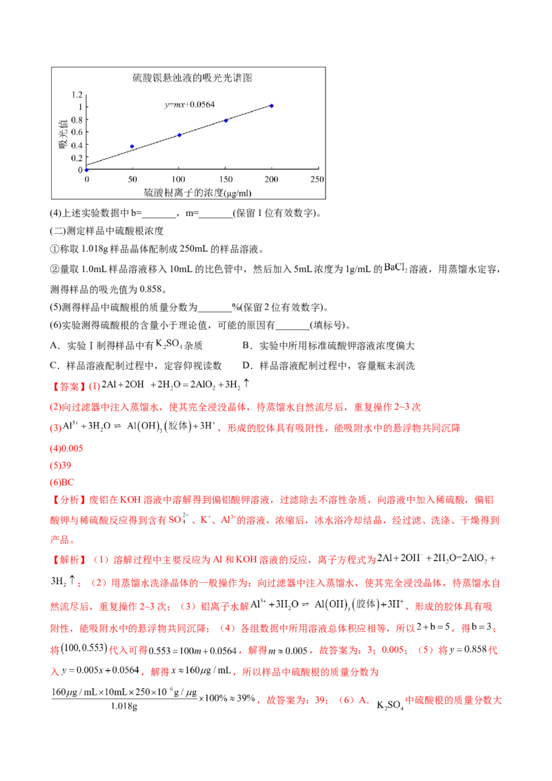 第09讲镁、铝及其重要化合物（练习）（解析版）_05高考化学_新高考复习资料_2024年新高考资料_一轮复习资料_完2024年高考化学一轮复习讲练测(课件+讲义+练习)（新高考）_讲义+练习
