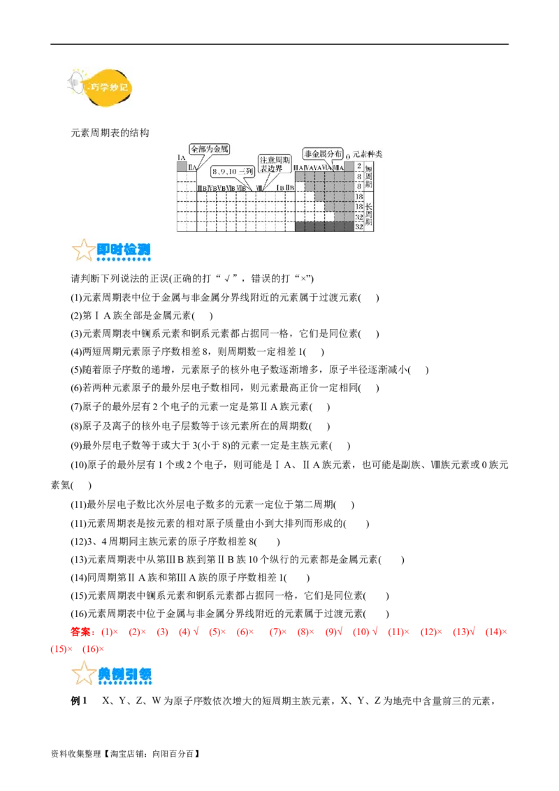 考点07元素周期律和元素周期表(核心考点精讲)_05高考化学_通用版（老高考）复习资料_2024年复习资料_完备战2024年高考化学一轮复习考点帮（全国通用）
