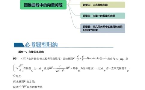重难点突破10圆锥曲线中的向量问题（五大题型）（原卷版）_2.2025数学总复习_2024年新高考资料_1.2024一轮复习_2024年高考数学一轮复习讲练测（新教材新高考）_第八章平面解析几何