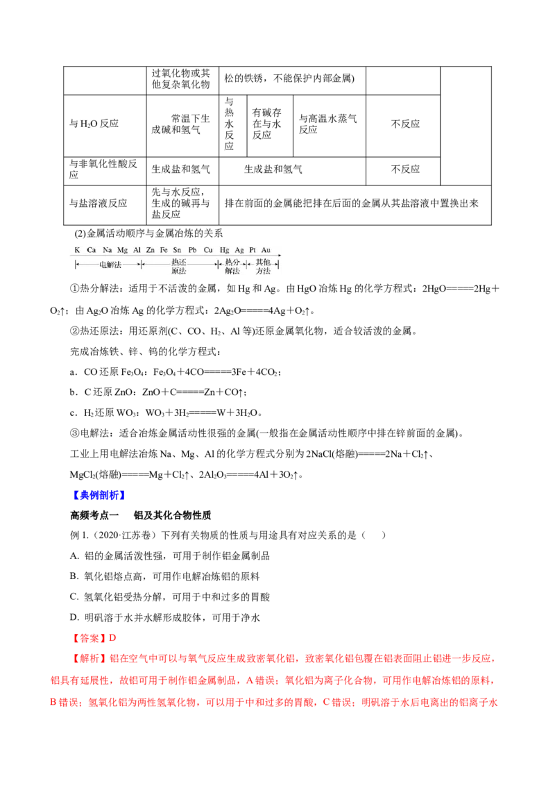 第8讲金属材料（不锈钢、铝合金、合金）（讲）解析版_05高考化学_新高考复习资料_2022年新高考资料_2022年高考化学一轮复习讲练测（新教材新高考）