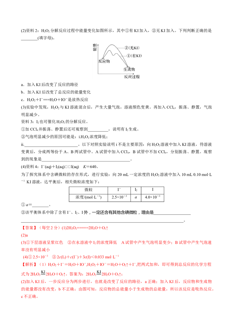 第20讲化学反应速率（练）-2023年高考化学一轮复习讲练测（全国通用）（解析版）_05高考化学_通用版（老高考）复习资料_2023年复习资料_一轮复习