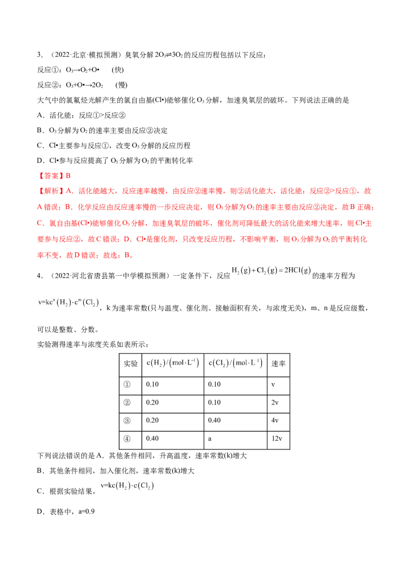 第20讲化学反应速率（练）-2023年高考化学一轮复习讲练测（全国通用）（解析版）_05高考化学_通用版（老高考）复习资料_2023年复习资料_一轮复习