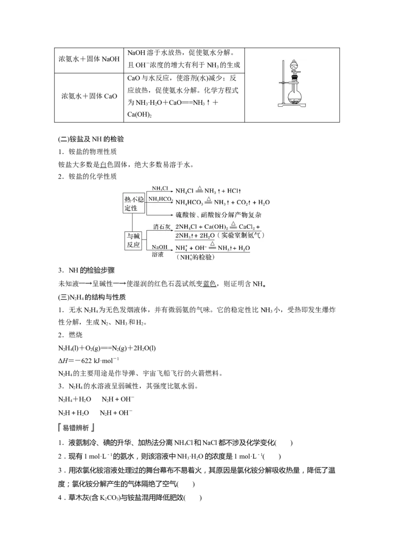 第4章第22讲　氮及其氧化物、氢化物和铵盐---2023年高考化学一轮复习（新高考）_05高考化学_新高考复习资料_2023年新高考资料_一轮复习_2023年新高考大一轮复习讲义