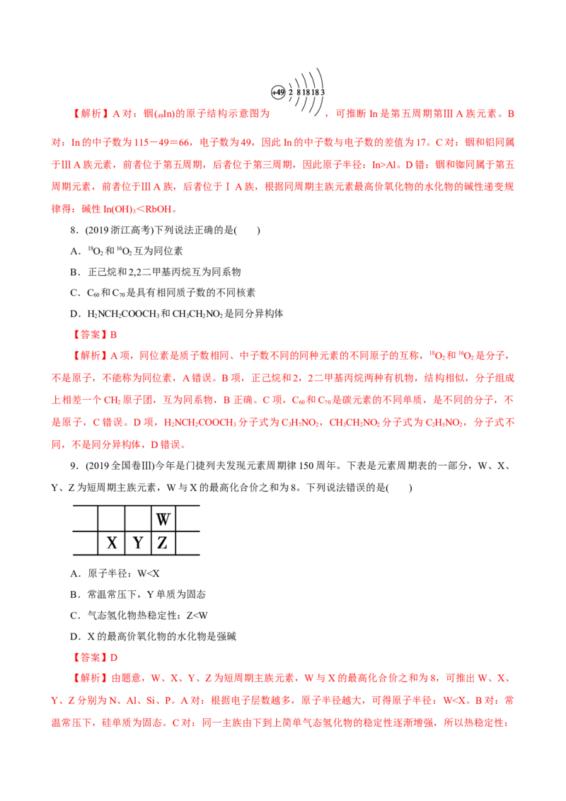 第13讲原子结构化学键（练）-2023年高考化学一轮复习讲练测（新教材新高考）（解析版）_05高考化学_新高考复习资料_2023年新高考资料_一轮复习