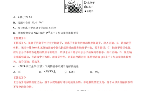 第02讲离子反应、离子方程式（练习）（解析版）_05高考化学_新高考复习资料_2025年新高考资料_上好课2025年高考化学一轮复习讲练测（新教材新高考）_第一章物质及其变化