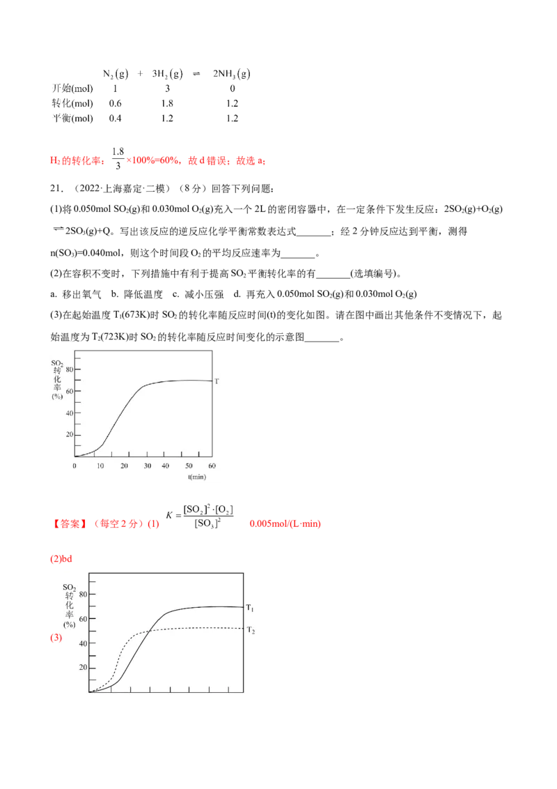 第七章化学反应速率和化学平衡（测）-2023年高考化学一轮复习讲练测（全国通用）（解析版）_05高考化学_通用版（老高考）复习资料_2023年复习资料_一轮复习