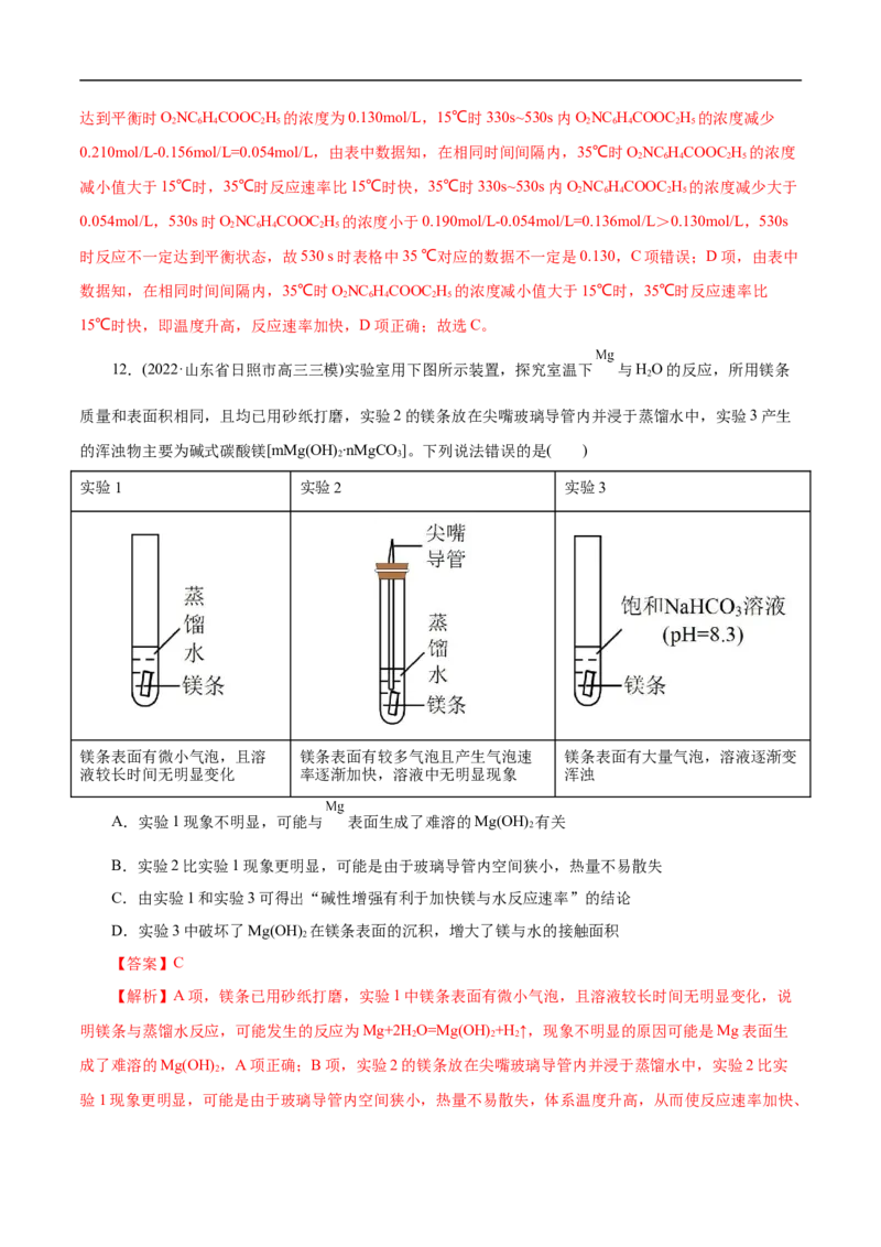 考点21化学反应速率（解析版）_05高考化学_通用版（老高考）复习资料_2023年复习资料_一轮复习_备战2023年高考化学一轮复习考点帮（全国通用）