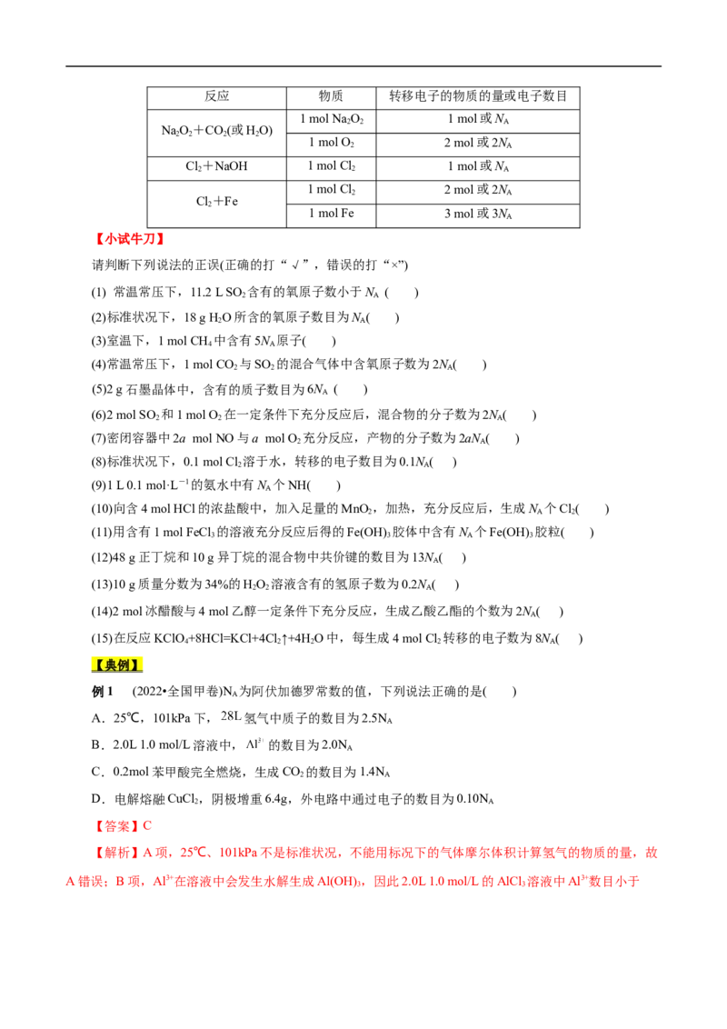 考点2物质的量气体摩尔体积（原卷版）_05高考化学_通用版（老高考）复习资料_2023年复习资料_一轮复习_备战2023年高考化学一轮复习考点帮（全国通用）