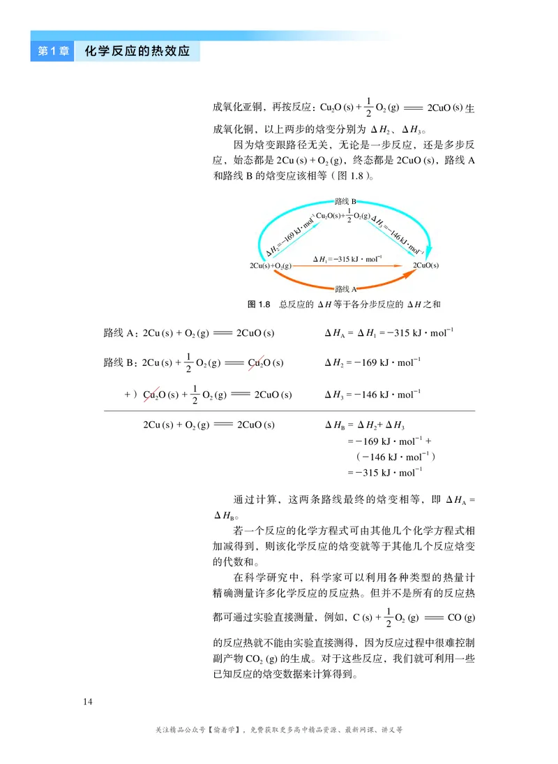 普通高中教科书&middot;化学选择性必修1化学反应原理(1)_高中全套电子教材及答案。_01高中电子教材全套_化学_沪科技版_高中年级_选择性必修1化学反应原理