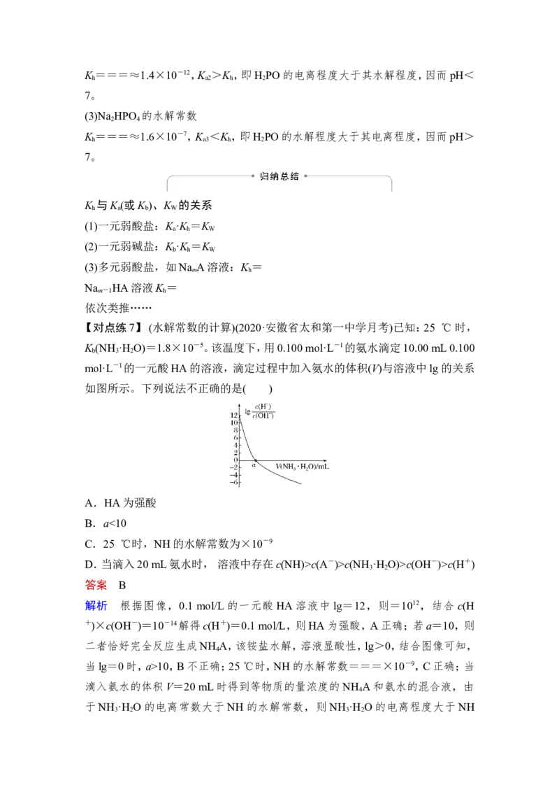 第3讲　盐类的水解_05高考化学_新高考复习资料_2023年新高考资料_一轮复习_2023年新高考大一轮复习讲义_2023年高考化学一轮复习讲义（新高考）_赠补充习题