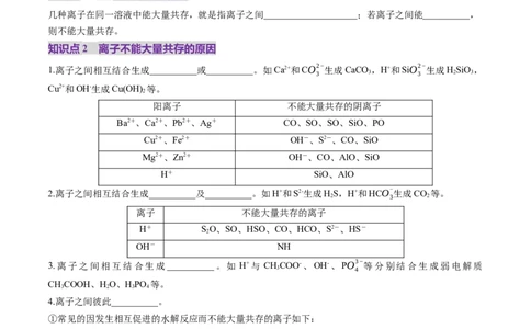 第03讲离子共存、离子的检验与推断（讲义）（原卷版）_05高考化学_新高考复习资料_2025年新高考资料_上好课2025年高考化学一轮复习讲练测（新教材新高考）_第一章物质及其变化