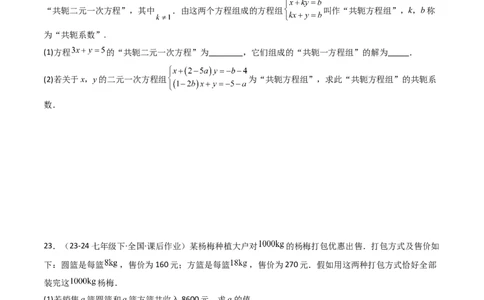 第十章二元一次方程组单元测试（培优卷）（学生版）_初中数学_七年级数学下册（人教版）_大单元教学课件+教学设计-U42