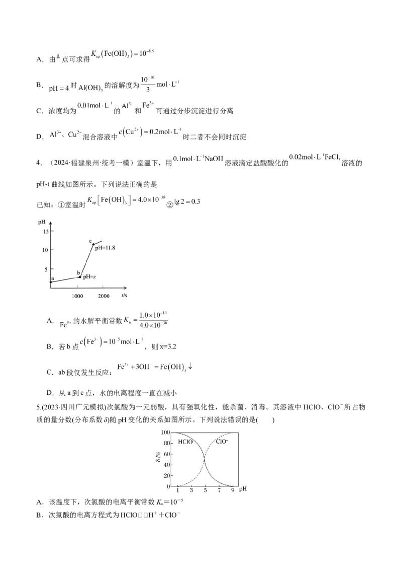 第28讲难溶电解质的溶解平衡及溶液中粒子浓度关系分析（学生版）_05高考化学_新高考复习资料_2024年新高考资料_一轮复习资料_大一轮课堂2024年高考化学大一轮复习课件+习题_习题