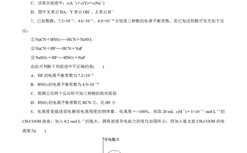 第21讲电离平衡（练）-2023年高考化学一轮复习讲练测（新教材新高考）（原卷版）_05高考化学_新高考复习资料_2023年新高考资料_一轮复习