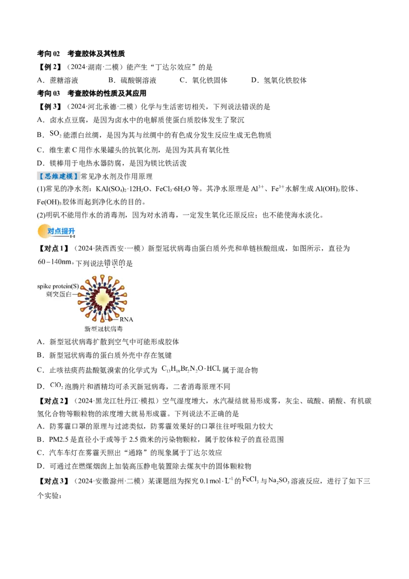 考点01物质的分类及转化（核心考点精讲精练）-备战2025年高考化学一轮复习考点帮（新高考通用）（原卷版）_05高考化学_2025年新高考资料_一轮复习_备战2025年高考化学一轮复习考点帮