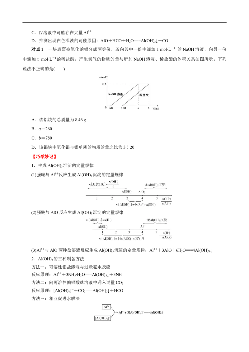 考点15铝及其化合物（原卷版）_05高考化学_通用版（老高考）复习资料_2023年复习资料_一轮复习_备战2023年高考化学一轮复习考点帮（全国通用）