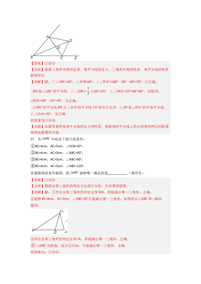 第十二章全等三角形压轴题考点训练（教师版）（人教版）_初中数学_八年级数学上册（人教版）_压轴题攻略-V9_2024版