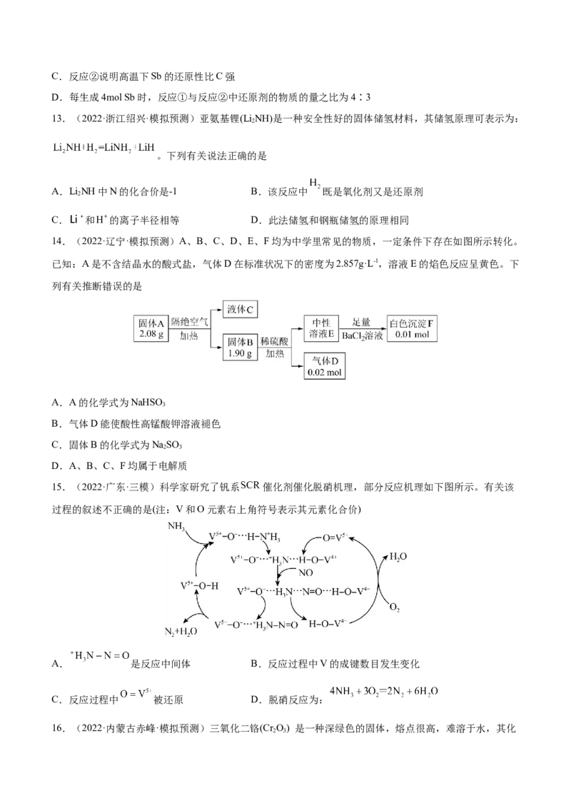 第二章化学物质及其变化（测）-2023年高考化学一轮复习讲练测（全国通用）（原卷版）_05高考化学_通用版（老高考）复习资料_2023年复习资料_一轮复习
