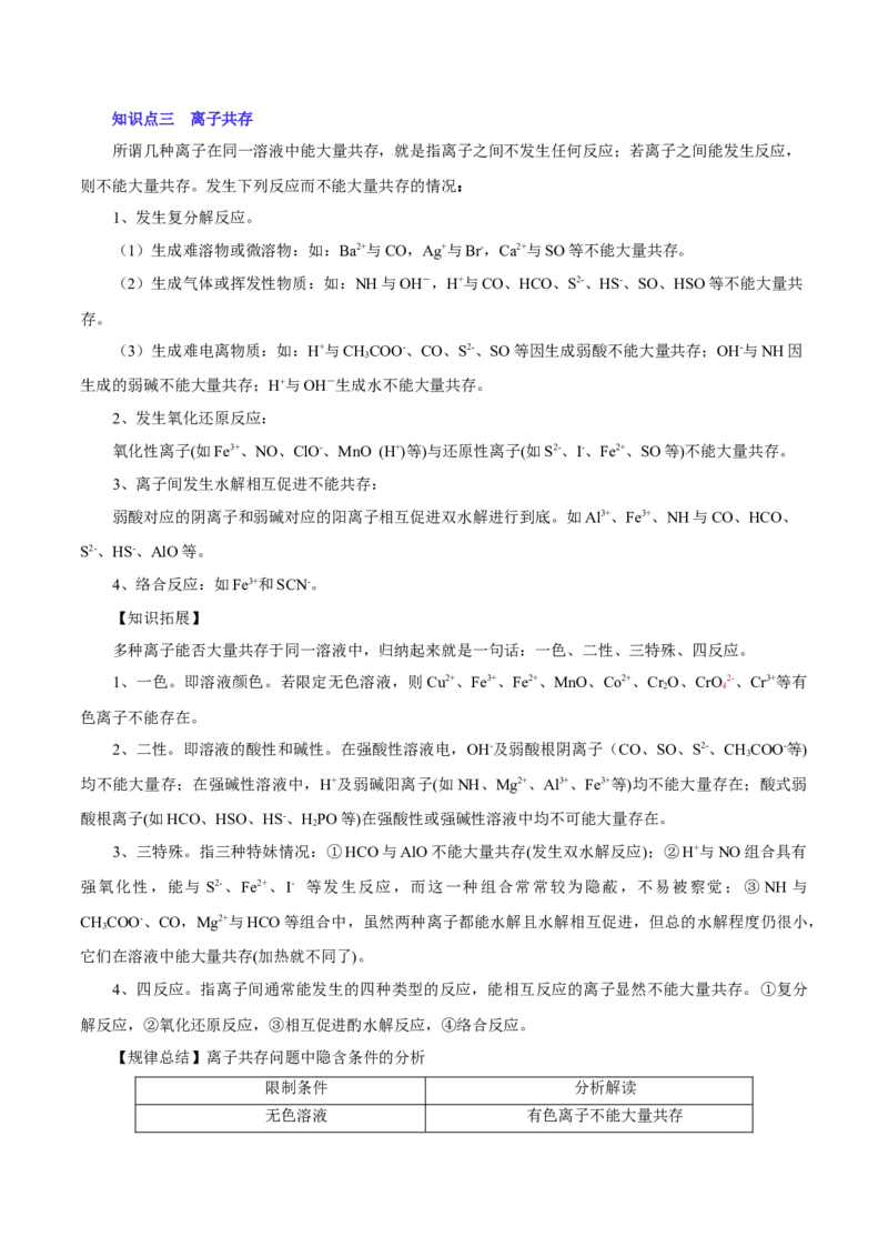 第02讲离子反应（讲）-2023年高考化学一轮复习讲练测（解析版）_05高考化学_新高考复习资料_2023年新高考资料_一轮复习_2023年高考化学一轮复习讲练测（新教材新高考）